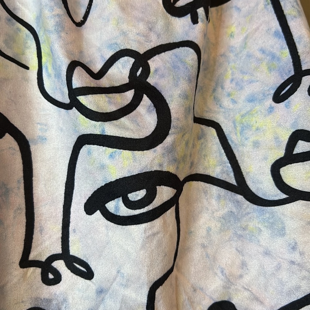 Summer chic halter crop top tie dye face print o/s - Picture 4 of 4